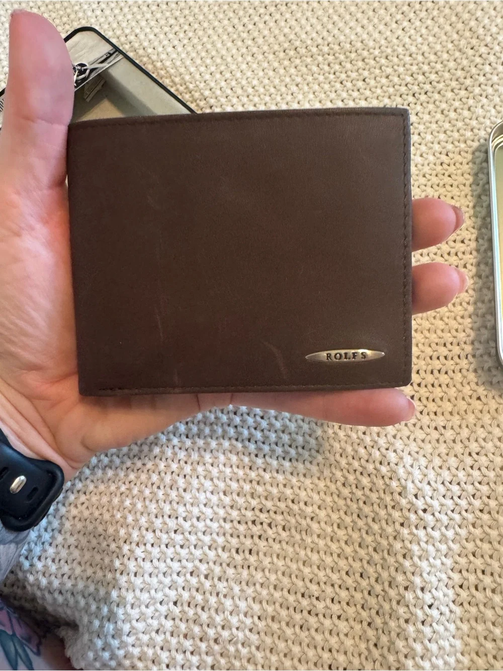 Brown Leather Bi-Fold Wallet